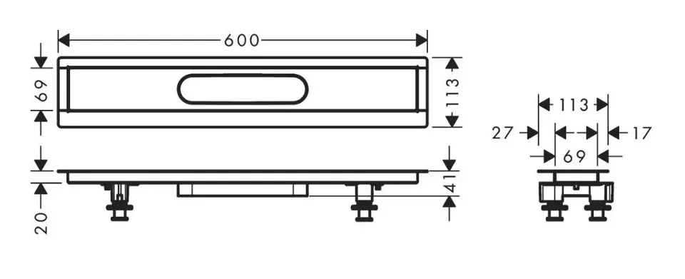Hansgrohe - uBox universal - Zuhanylefolyó - 56010180 – 2. kép