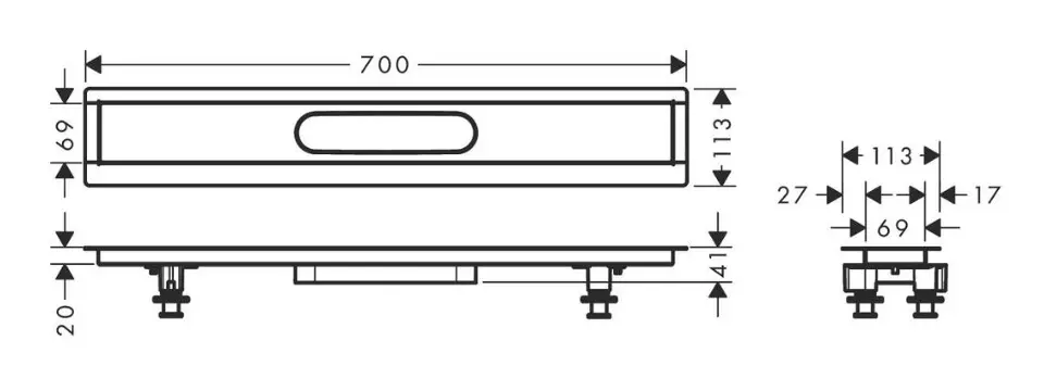 Hansgrohe - uBox universal - Zuhanylefolyó - 56011180 – 2. kép