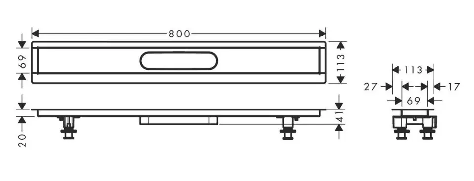 Hansgrohe - uBox universal - Zuhanylefolyó - 56012180 – 2. kép
