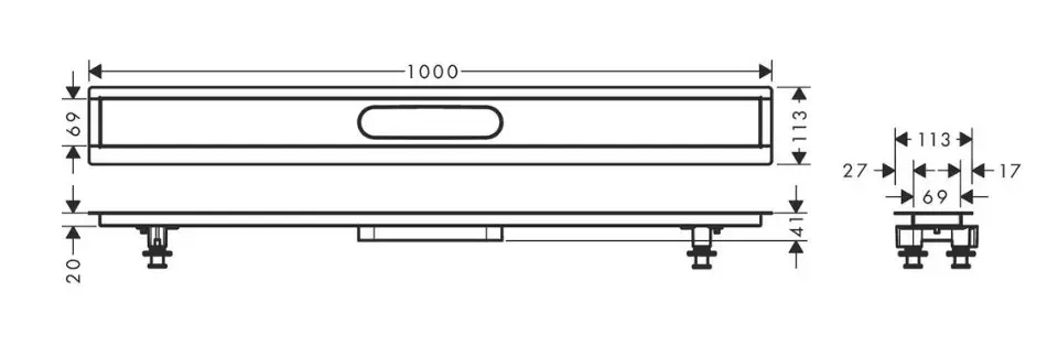 Hansgrohe - uBox universal - Zuhanylefolyó - 56014180 – 2. kép