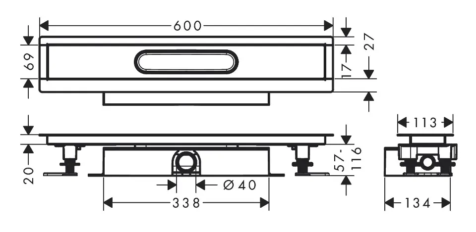 Hansgrohe - uBox universal - Zuhanylefolyó - 56016180 – 2. kép