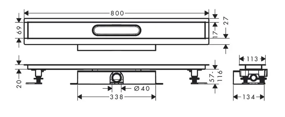Hansgrohe - uBox universal - Zuhanylefolyó - 56018180 – 2. kép