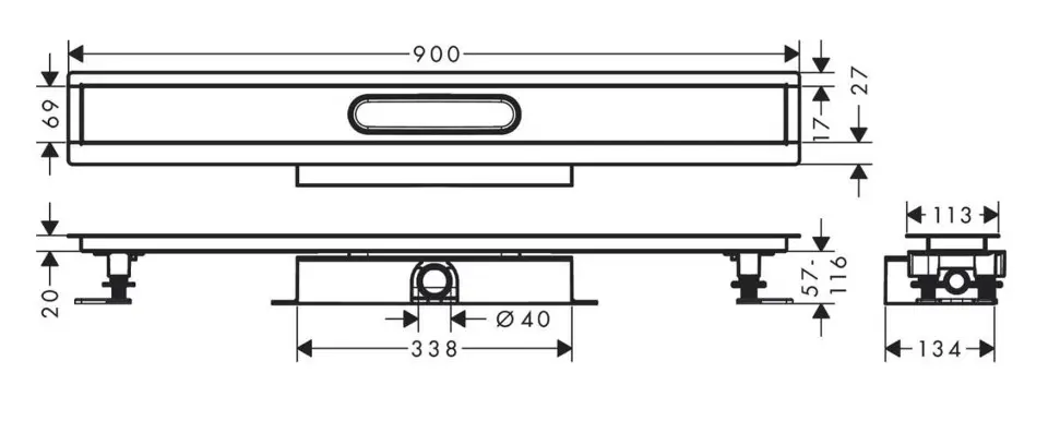 Hansgrohe - uBox universal - Zuhanylefolyó - 56019180 – 2. kép