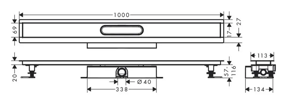 Hansgrohe - uBox universal - Zuhanylefolyó - 56020180 – 2. kép