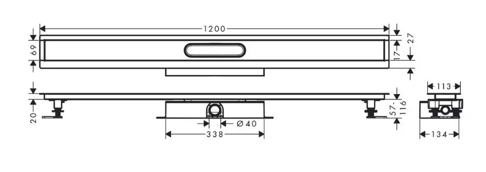 Hansgrohe - uBox universal - Zuhanylefolyó - 56021180 – 2. kép