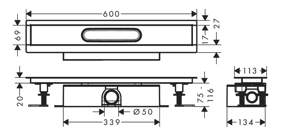 Hansgrohe - uBox universal - Zuhanylefolyó - 56022180 – 2. kép