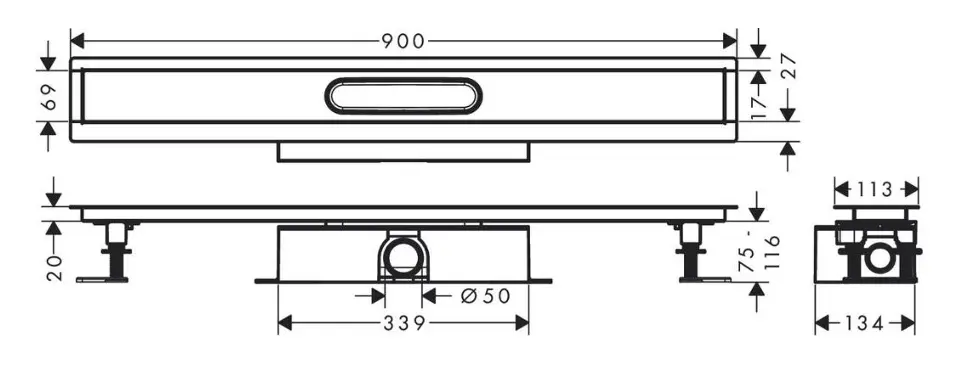 Hansgrohe - uBox universal - Zuhanylefolyó - 56025180 – 2. kép