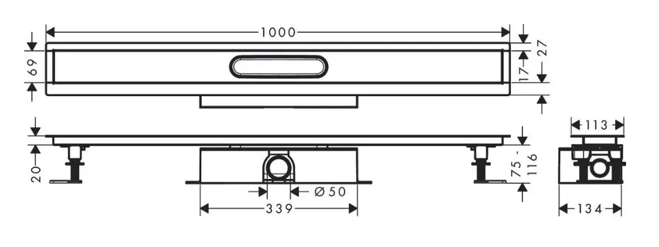 Hansgrohe - uBox universal - Zuhanylefolyó - 56026180 – 2. kép