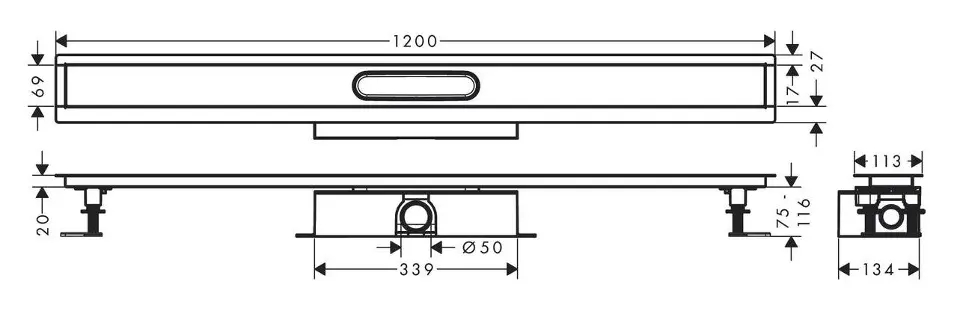 Hansgrohe - uBox universal - Zuhanylefolyó - 56027180 – 2. kép