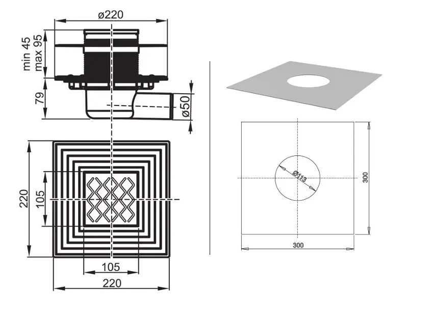Ravak - Equipment and accessories - Zuhanylefolyó - X01435 – 2. kép