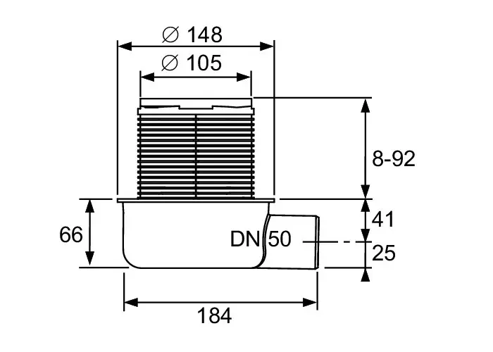 Tece - Floor drains - Zuhanylefolyó - 3601050 – 2. kép