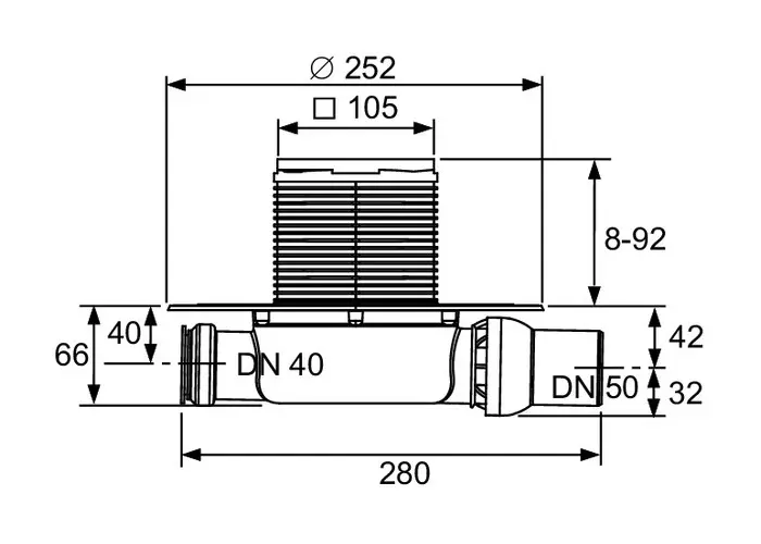 Tece - Floor drains - Zuhanylefolyó - 3601100 – 2. kép