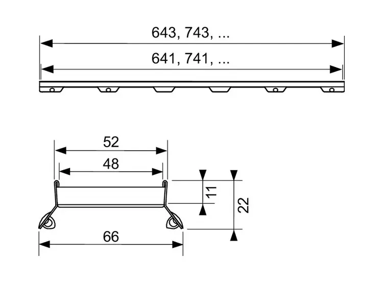 Tece - TECEdrainline - Zuhanylefolyó - 600772 – 2. kép