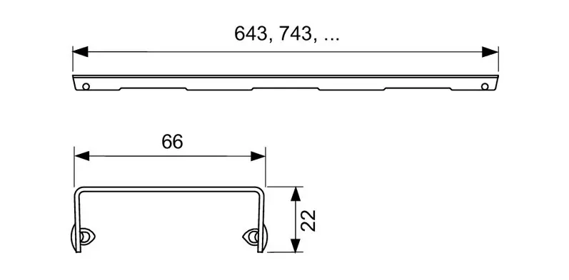 Tece - TECEdrainline - Zuhanylefolyó - 600810 – 2. kép