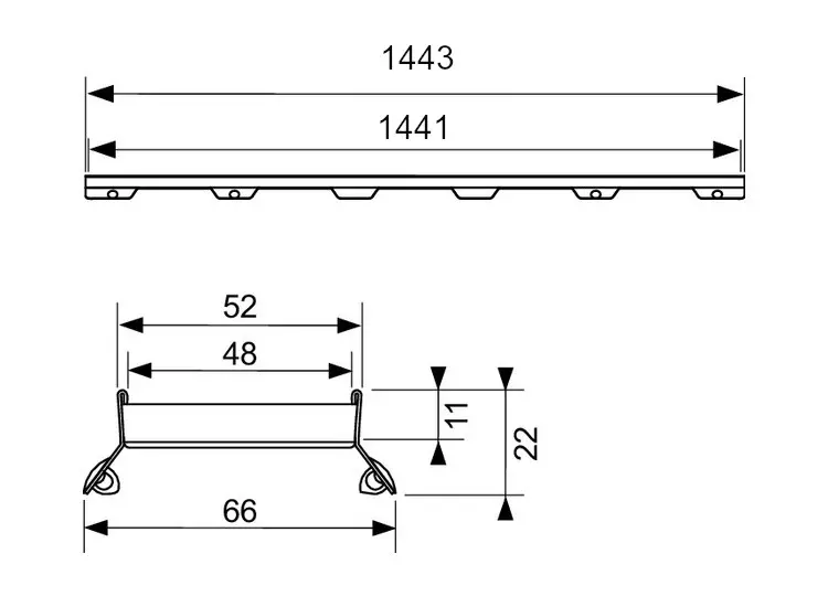 Tece - TECEdrainline - Zuhanylefolyó - 601572 – 2. kép
