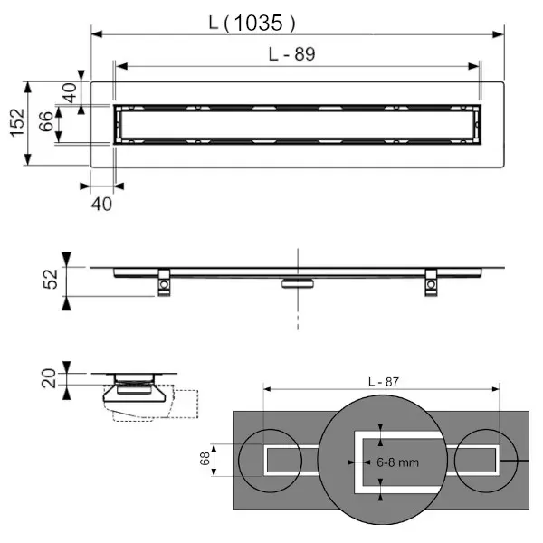 Tece - TECEdrainline - Zuhanylefolyó - 651000 – 2. kép