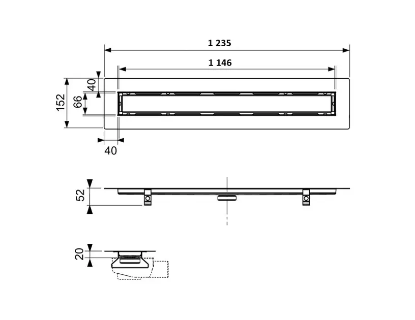 Tece - TECEdrainline - Zuhanylefolyó - 651200 – 2. kép
