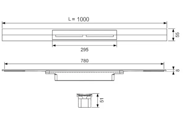 Tece - TECEdrainprofile - Zuhanylefolyó - 671000 – 2. kép