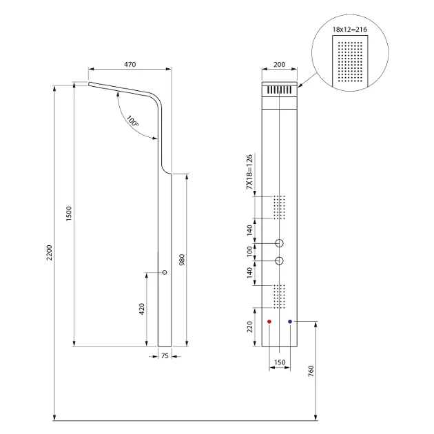 Sapho - Showers - Zuhanypanel - WN683 – 2. kép
