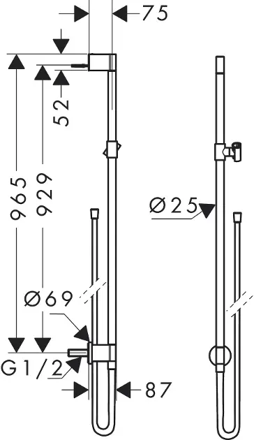 Axor - One - Zuhanyrúd - 48792000 – 2. kép