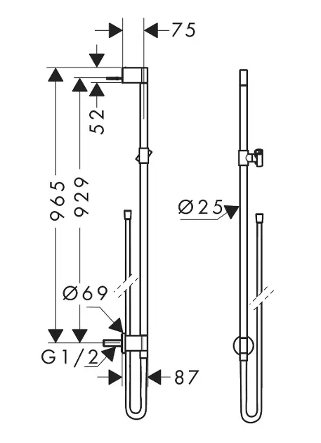 Axor - One - Zuhanyrúd - 48792950 – 2. kép