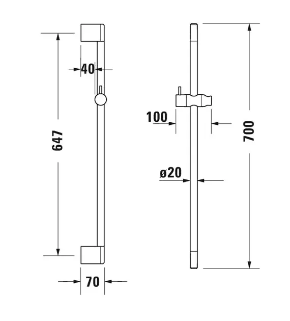 Duravit - Equipment and accessories - Zuhanyrúd - UV0600003010 – 2. kép