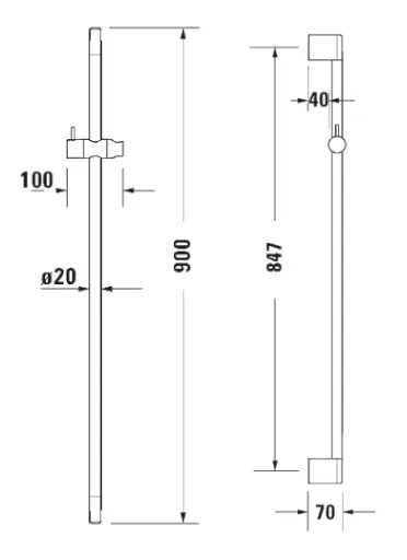 Duravit - Equipment and accessories - Zuhanyrúd - UV0600004004 – 2. kép