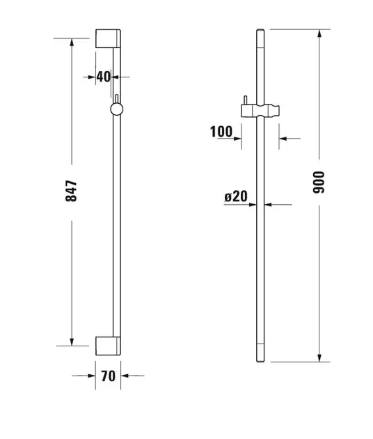 Duravit - Equipment and accessories - Zuhanyrúd - UV0600004010 – 2. kép
