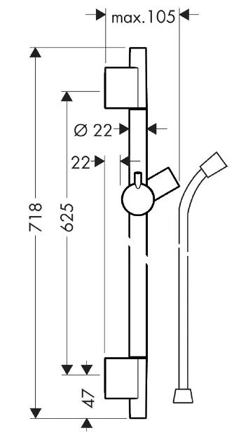 Hansgrohe - Raindance - Zuhanyrúd - 28632000 – 2. kép