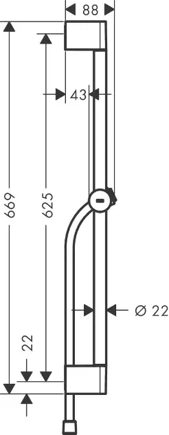 Hansgrohe - Unica - Zuhanyrúd - 24400000 – 2. kép