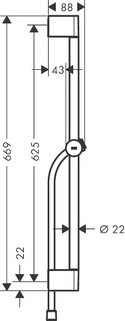 Hansgrohe - Unica - Zuhanyrúd - 24400700 – 2. kép