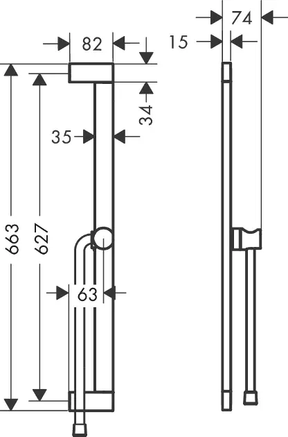 Hansgrohe - Unica - Zuhanyrúd - 24404140 – 2. kép