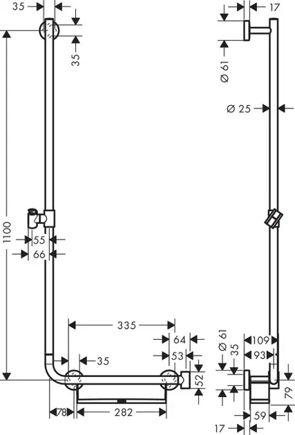 Hansgrohe - Unica - Zuhanyrúd - 26403400 – 2. kép