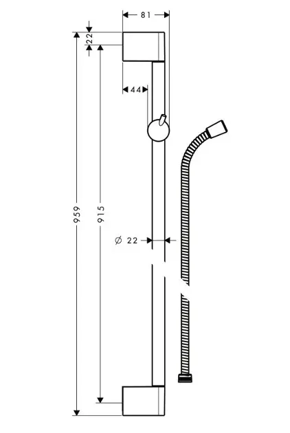 Hansgrohe - Unica'Crometta - Zuhanyrúd - 27614000 – 2. kép