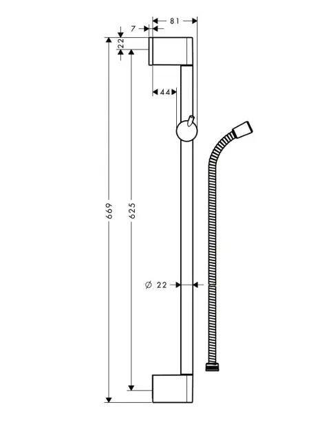 Hansgrohe - Unica'Crometta - Zuhanyrúd - 27615000 – 2. kép