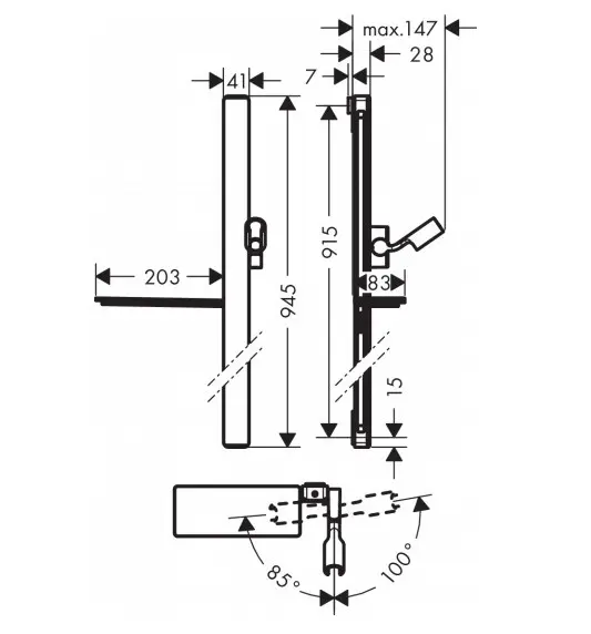Hansgrohe - Unica'E - Zuhanyrúd - 27640000 – 2. kép