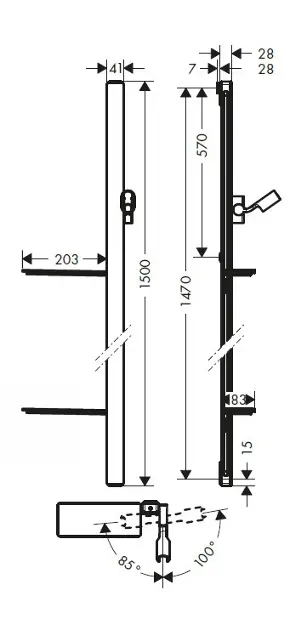 Hansgrohe - Unica'E - Zuhanyrúd - 27645000 – 2. kép