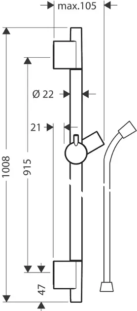 Hansgrohe - Unica'S - Zuhanyrúd - 28631140 – 2. kép