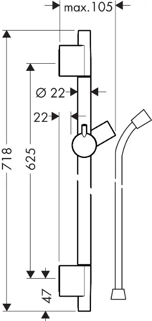 Hansgrohe - Unica'S - Zuhanyrúd - 28632140 – 2. kép