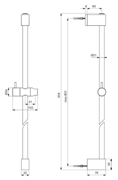 Ideal Standard - Idealrain - Zuhanyrúd - BE401AA – 2. kép