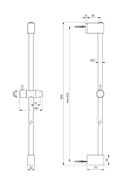 Ideal Standard - Idealrain - Zuhanyrúd - BE401XG – 2. kép