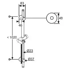 Kludi - A-Qa - Zuhanyrúd - 6209505-00 – 2. kép