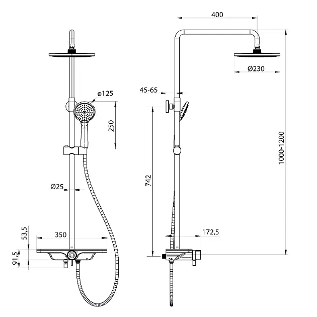 Aqualine - Arona - Zuhanyszett - SL210B – 2. kép