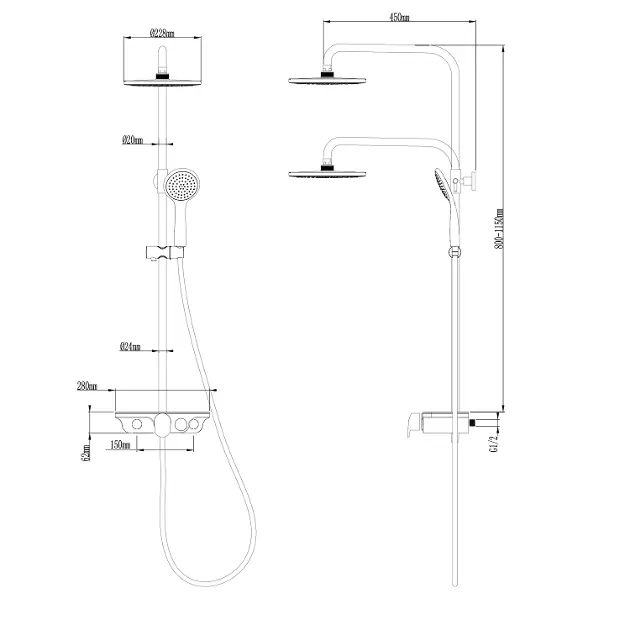 Aqualine - Showers - Zuhanyszett - SL100 – 2. kép