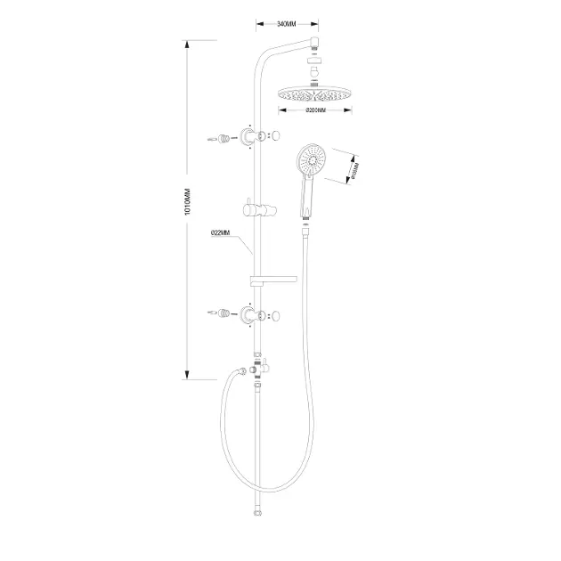 Aqualine - Showers - Zuhanyszett - SL420 – 2. kép