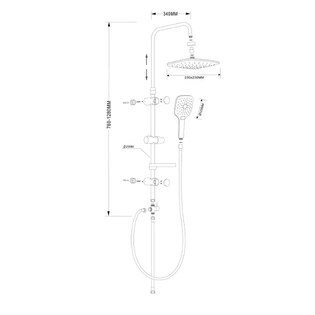 Aqualine - Showers - Zuhanyszett - SL435 – 2. kép