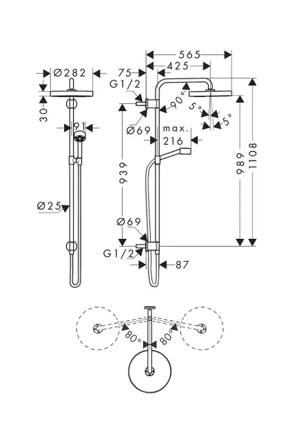 Axor - One - Zuhanyszett - 48790950 – 2. kép