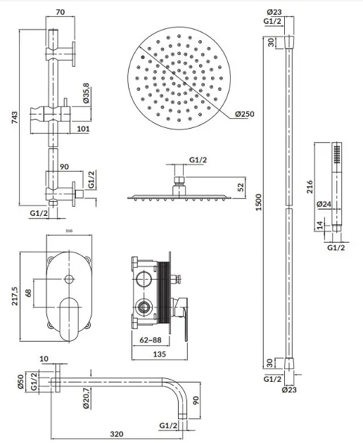 Cersanit - Crea - Zuhanyszett - S952-008 – 2. kép