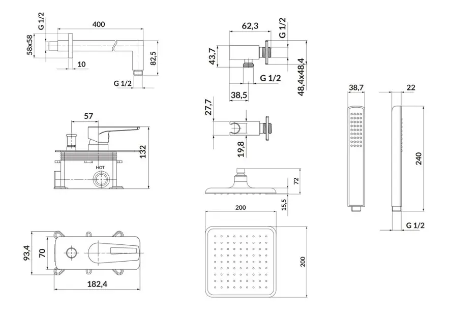 Cersanit - Mille - Zuhanyszett - S952-012 – 2. kép