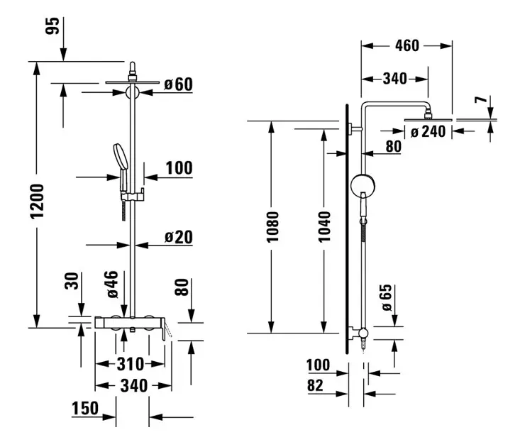 Duravit - C.1 - Zuhanyszett - C14280007010 – 2. kép